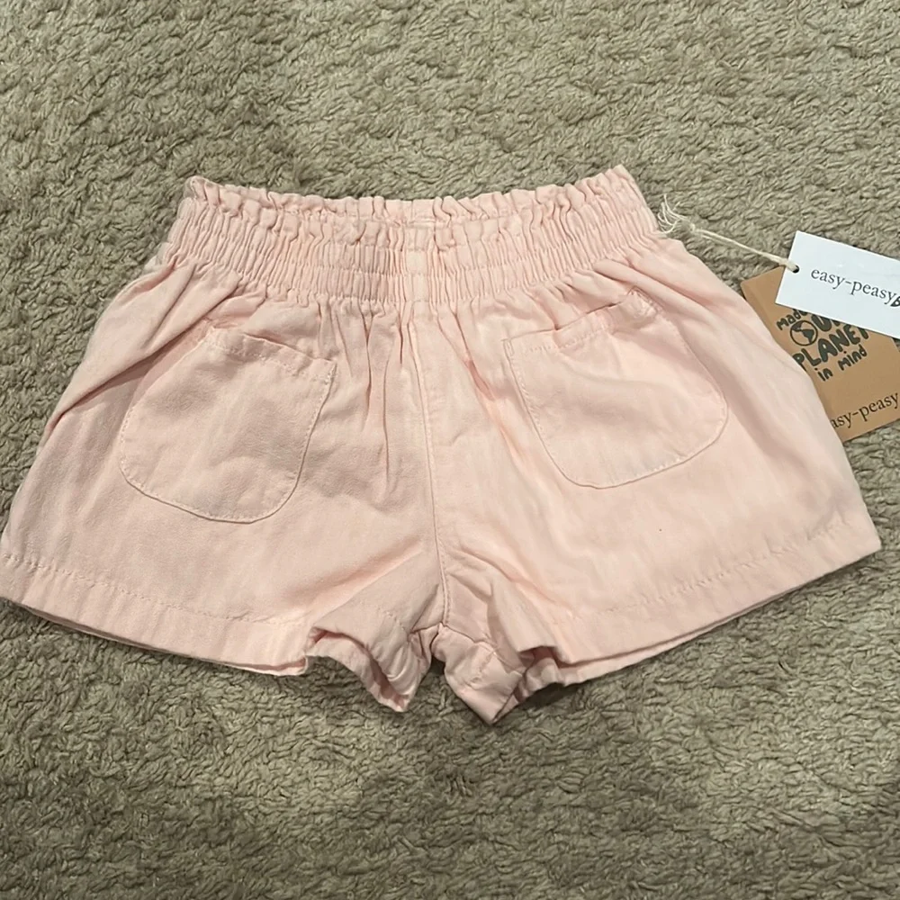 Toddler Girls Plaid Shorts smocked elastic waist sz 18 mo